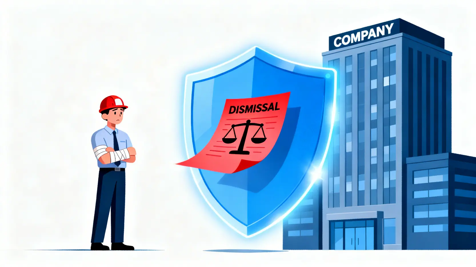 工傷後復工權益指南:工傷期間被解僱點算?一文睇清復工安排、判傷程序與索償權益 3 一名工傷員工受到法律盾牌的保護,免於被公司解僱。